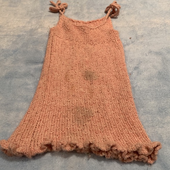 Wool! Hand knit dress with matching hat - Picture 5 of 5